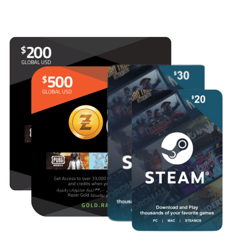 Sell Razer Gold Cards & Steam Wallet Codes